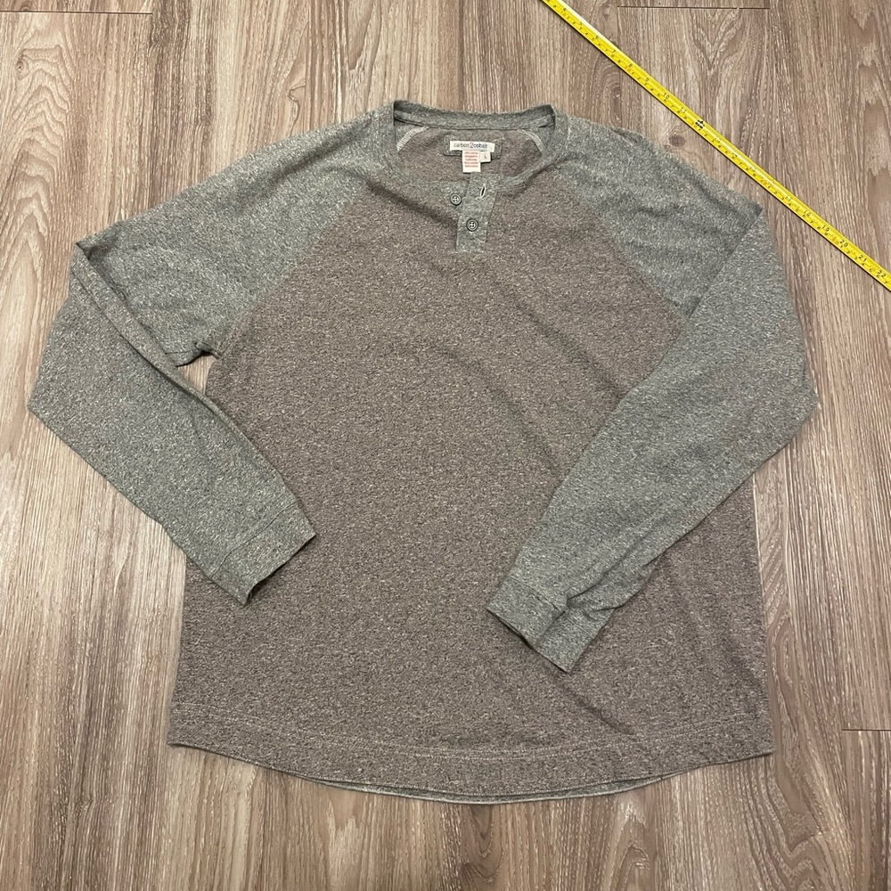 Casual Long-Sleeve Henley Shirt - Gray